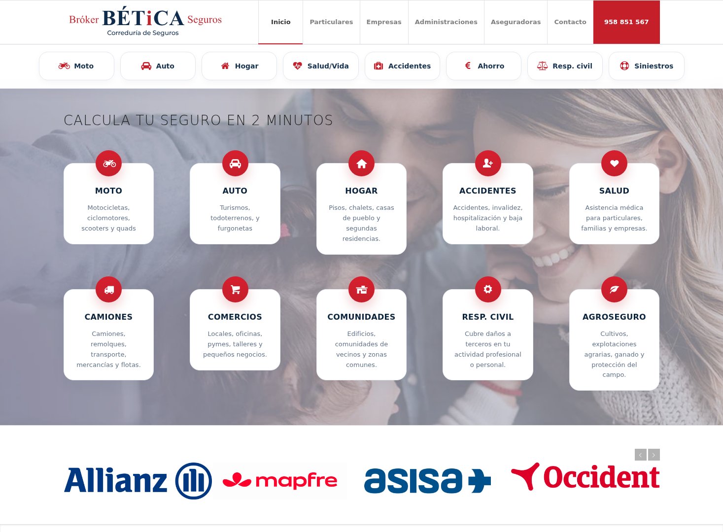 Web de Bética Seguros, correduría de seguros en Granada