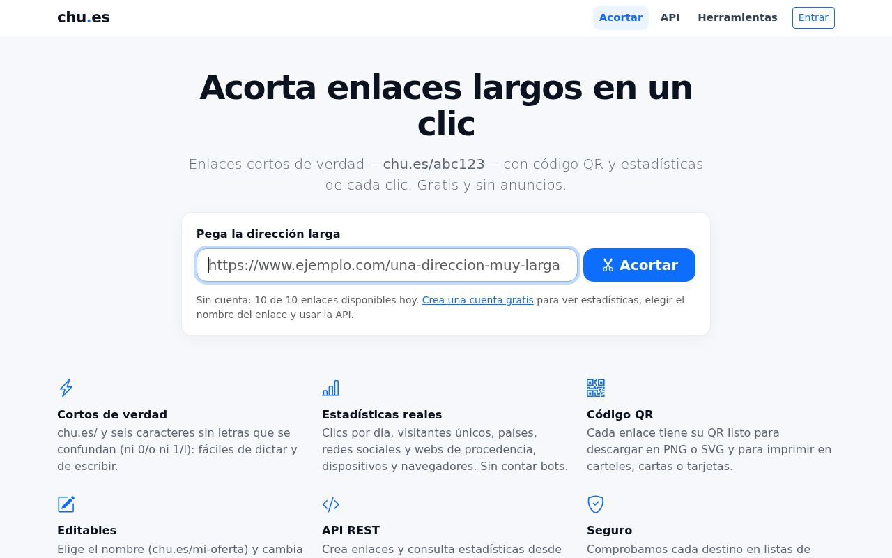 Acortador de enlaces de chu.es