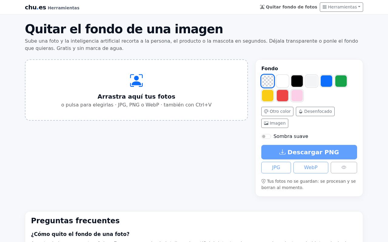 Herramienta para quitar el fondo de una foto