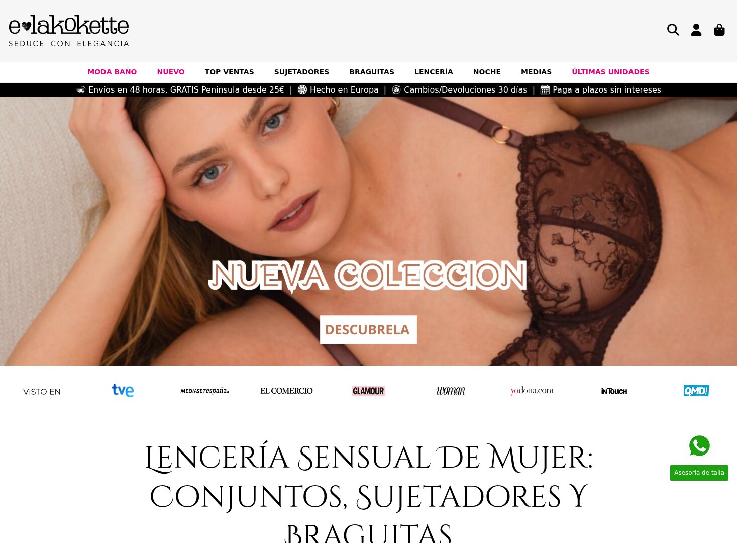 Tienda online de lencería Elakokette